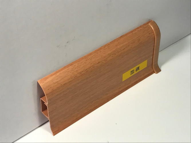 Плинтус Ideal Классик 55, 231 Бук, 2,2м с кабель-каналом