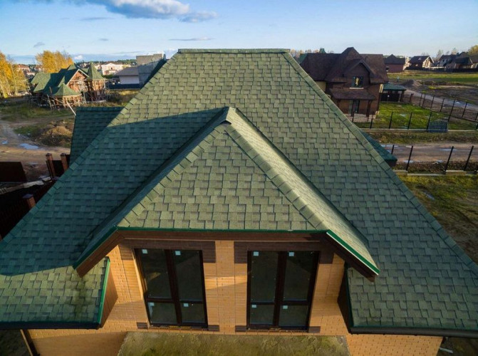 Гибкая мягкая черепица Шинглас (Shinglas) Фазенда, Зеленый 2,6 м2, Технониколь