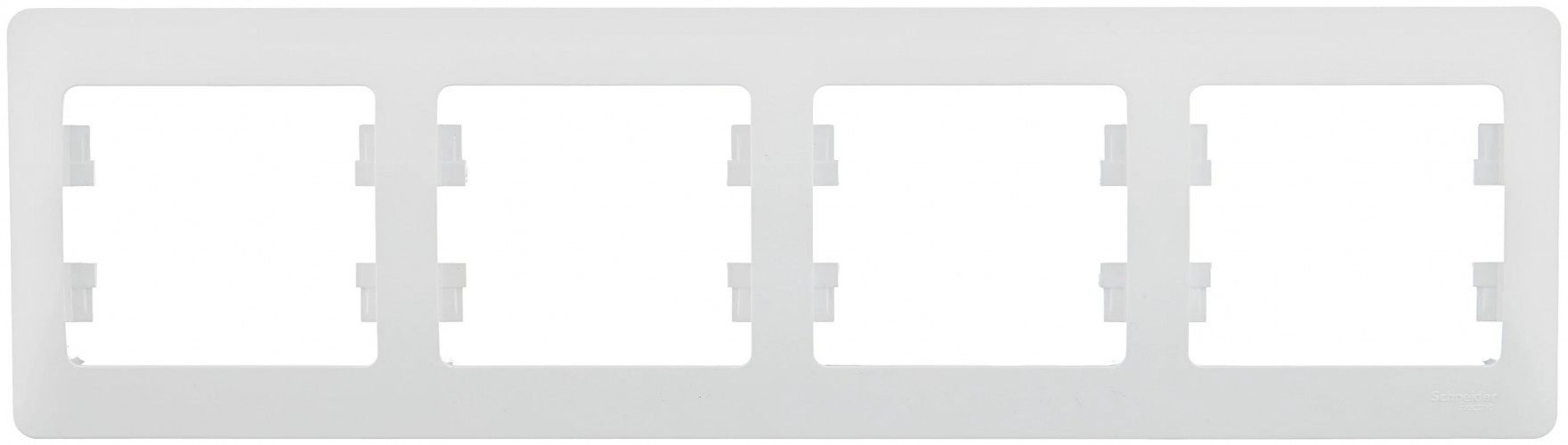 Рамка 4 поста горизонтальная белая Glossa GSL000104 Schneider Electric