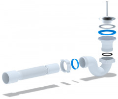 Сифон для душевого поддона регулируемый 1 1/2х40 Ани Е115