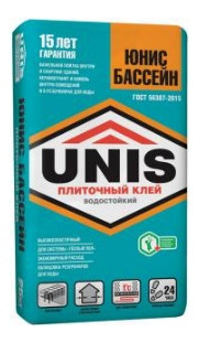 Клей для плитки ЮНИС БАССЕЙН, 25кг