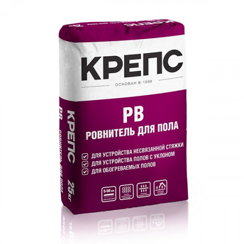 Ровнитель для пола Крепс РВ на цементной основе 25кг