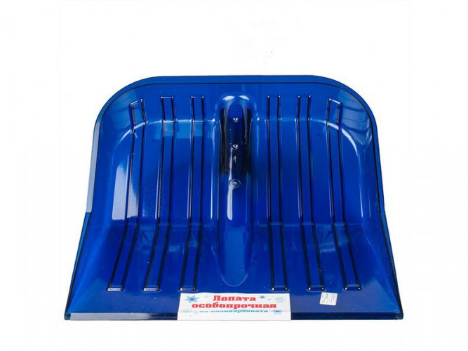 Лопата снеговая из поликарбоната 430*420, синяя без черенка, d=32