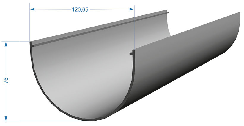 Желоб водосточный 3м, пломбир Деке PREMIUM
