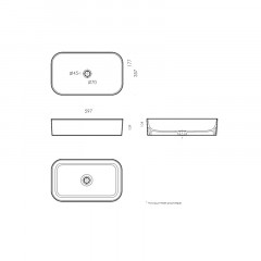 Умывальник Infinity Slim 597х357х139мм, SANITA LUXE