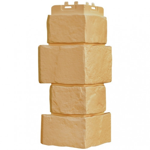 Угол наружный для панелей Камень крупный Classic Бежевый 390х170мм, Grand Line