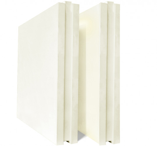 Пазогребневая плита (ПГП) Гипсополимер 100*500*667мм полнотелая