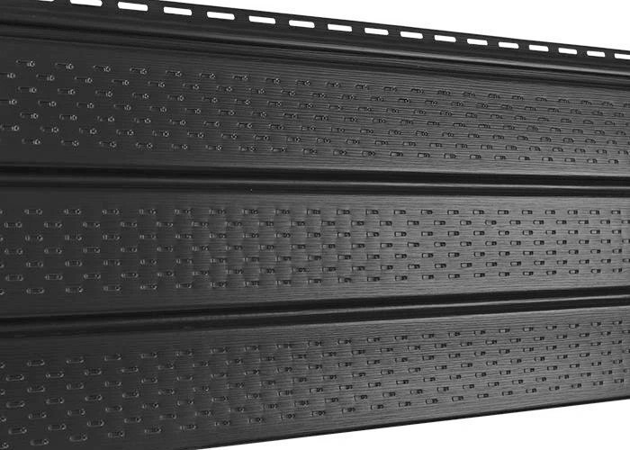 Софит с полной перфорацией для сайдинга 3000*305мм Графитовый Ю-пласт