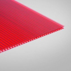 Поликарбонат 2100х6000х4мм (красный) Unipol 0,47кг/м2 пленка с 1 стороны