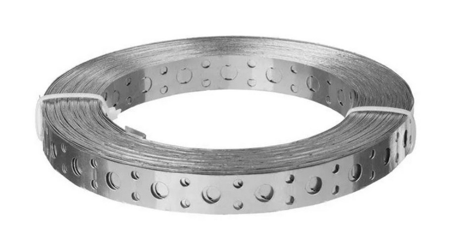 Лента монтажная перфорированная оцинкованная 25*0,7мм (25м) прямая