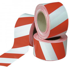 Лента сигнальная оградительная 50мм*130м бело-красная