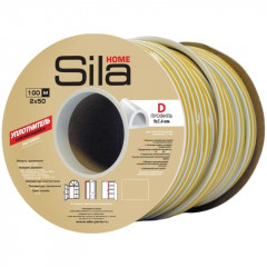 Уплотнитель самоклеящийся D100 9х7,4мм, бежевый Sila Home 100м