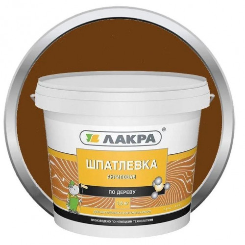 Шпатлевка по дереву Лакра 1,5кг орех