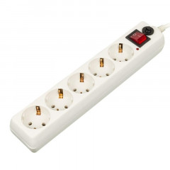 Удлинитель с сетевым фильтром 5х3м с заземлением 10А IP20 500SH-3-W CCA белый BURO 992290