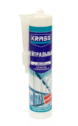Герметик силиконовый нейтральный бесцветный KRASS, 300 мл