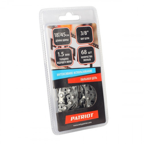 Цепь пильная Patriot 73DP-68E 3/8", 1.5 мм, 68 звеньев 862321368