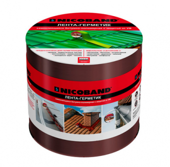 Лента-герметик 100мм*3,0 м NICOBAND коричневая