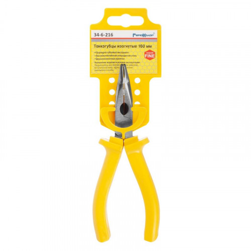 Тонкогубцы изогнутые 160мм двухкомпонентная рукоятка, HCS, Normal РемоКолор 34-6-216