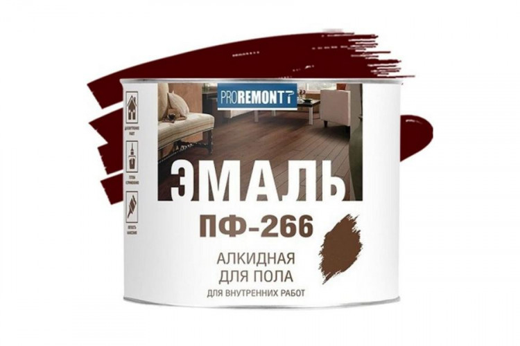 Эмаль ПФ-266 красно-коричневая Лакра Proremontt 1,9кг