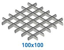 Профиль Грильято Классика 3306 ПАПА 100*100мм, Белый матовый Cesal (Альконпласт)