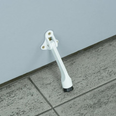 Фиксатор двери белый, козья ножка Фабрика Замков