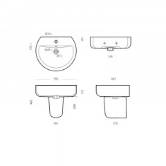 Умывальник Best 555х445х175мм, SANITA LUXE