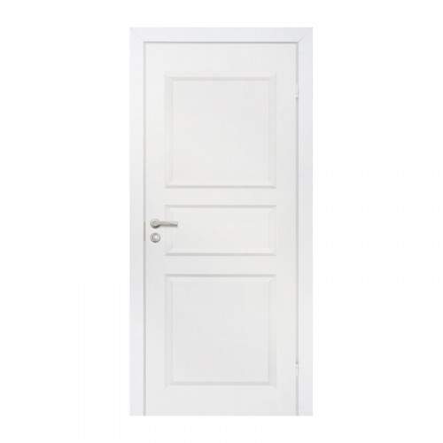 Дверь с притвором "Каспиан" М8х21 745х2050мм с замком, филенчатое крашенное белое Олови