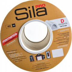 Уплотнитель самоклеящийся D40 14х12мм, белый Sila Pro 40м