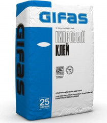 Клей гипсовый Gifas монтажный для ПГП и ГКЛ/ГВЛ, 25кг