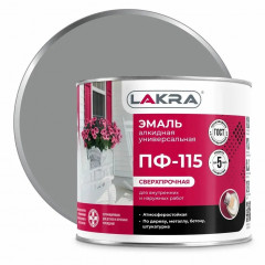 Эмаль ПФ-115 серая 1кг Лакра