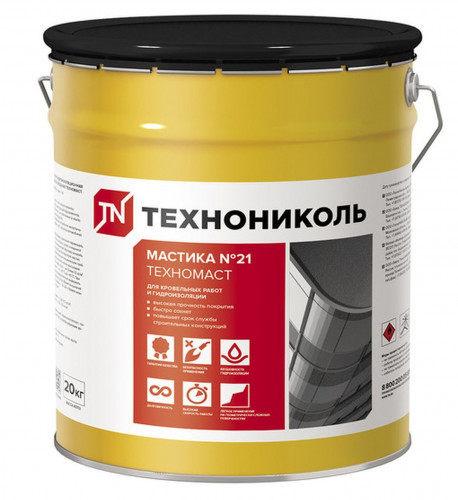 Мастика кровельная битумно-полимерная N21 Техномаст, 20кг, Технониколь