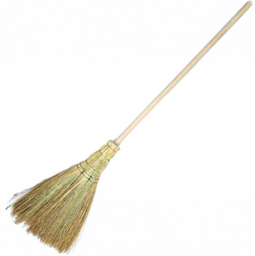 Метла сорго с деревянным черенком, длина 1400мм.