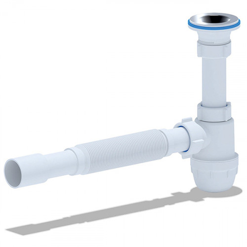 Сифон с гибкой трубой 1 1/4х40, 40х40/50мм Санпласт
