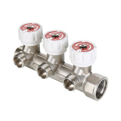 Коллектор регулируемый с наружной резьбой 3/4" с 3 выходами 1/2" Valtec VTc.570.N.0503