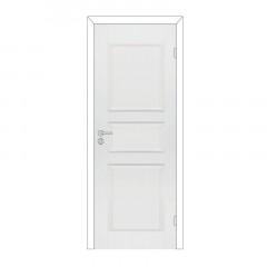 Дверь с притвором "Каспиан" М9х21 845х2050мм с замком, филенчатое крашенное белое Олови
