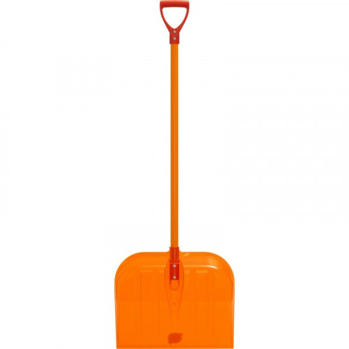 Лопата снеговая из поликарбоната 460*400, оранжевая с черенком, Эталон Original GPLP001
