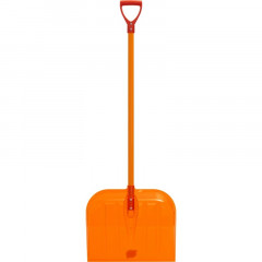 Лопата снеговая из поликарбоната 460*400, оранжевая с черенком, Эталон Original GPLP001