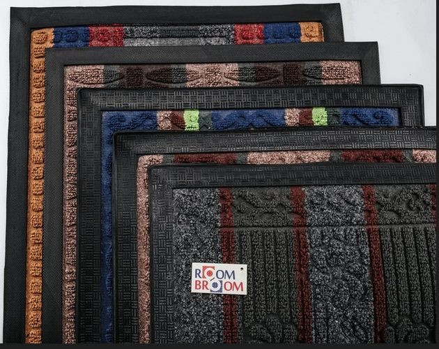 Коврик на резиновой основе придверный 40x60 см, красно-серый Room Broom