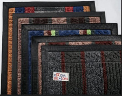 Коврик на резиновой основе придверный 40x60 см, красно-серый Room Broom