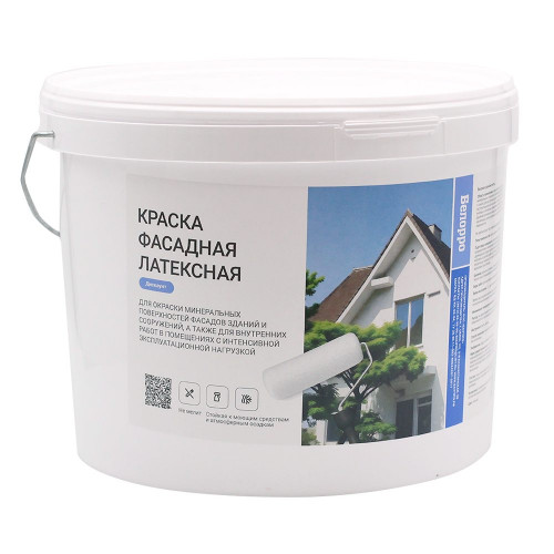 Краска ВД фасадная латексная белая, 14кг Белорро Дискаунт БауПро