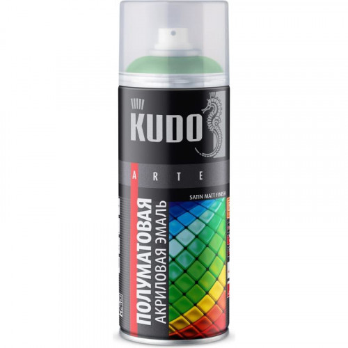 Эмаль аэрозольная акриловая Satin RAL6002 зеленая листва KU-0A6002 KUDO 520мл