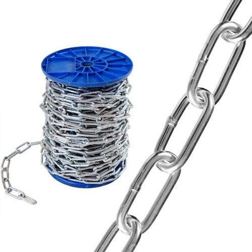 Цепь сварная длиннозвенная оцинкованная DIN 763, 4мм (70м)