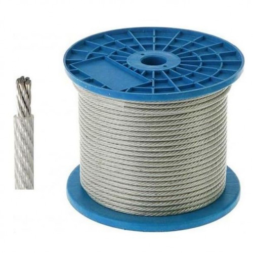 Трос стальной в ПВХ оплетке DIN 3055, 3/4мм (250м) SWFS