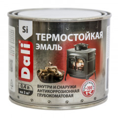 Эмаль термостойкая кремнийорганическая Черная (до 600 градусов) 0,4кг Dali