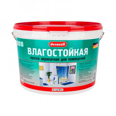 Краска акрилатная влагостойкая белая Decoself Pufas 10 л / 15,7 кг