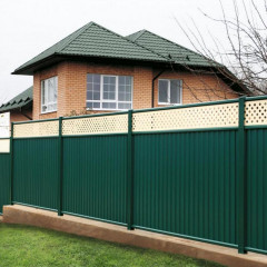 Столб для забора 2500х62х55х1,4мм зеленый с заглушкой Grand Line