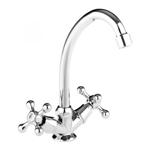 Смеситель для кухни двухрычажный, высокий излив Accoona A5676