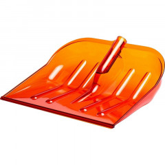 Лопата снеговая из поликарбоната 460*400, оранжевая без черенка, d=32