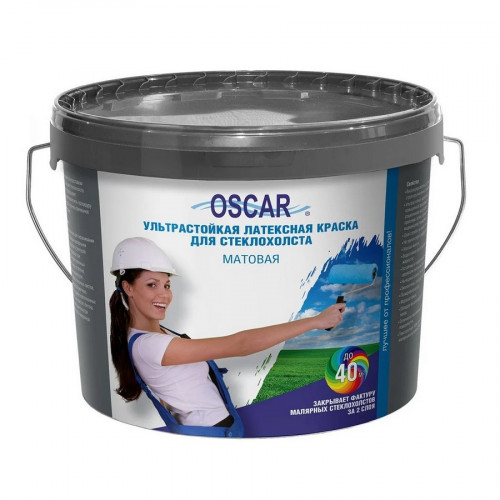 Краска латексная для стеклохолста ультрастойкая POs14 Oscar 14кг