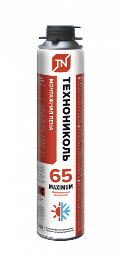 Пена монтажная профессиональная Технониколь 65 MAXIMUM всесезонная 990гр